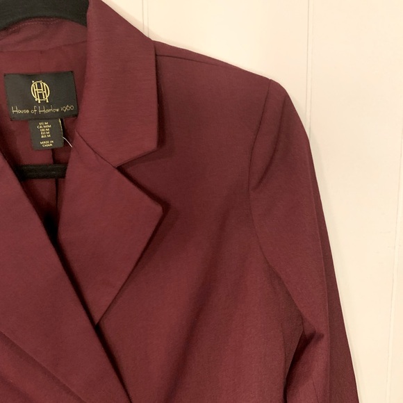 NWT House of Harlow 1960 Women's Cropped Jacket/Top In Burgundy Size M - Picture 5 of 11